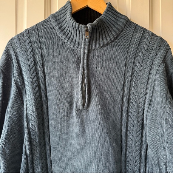 Calvin Klein Other - Calvin Klein Men's EUC Quarter-Zip Mock-Neck Grayish Blue Sweater - Sz XL
